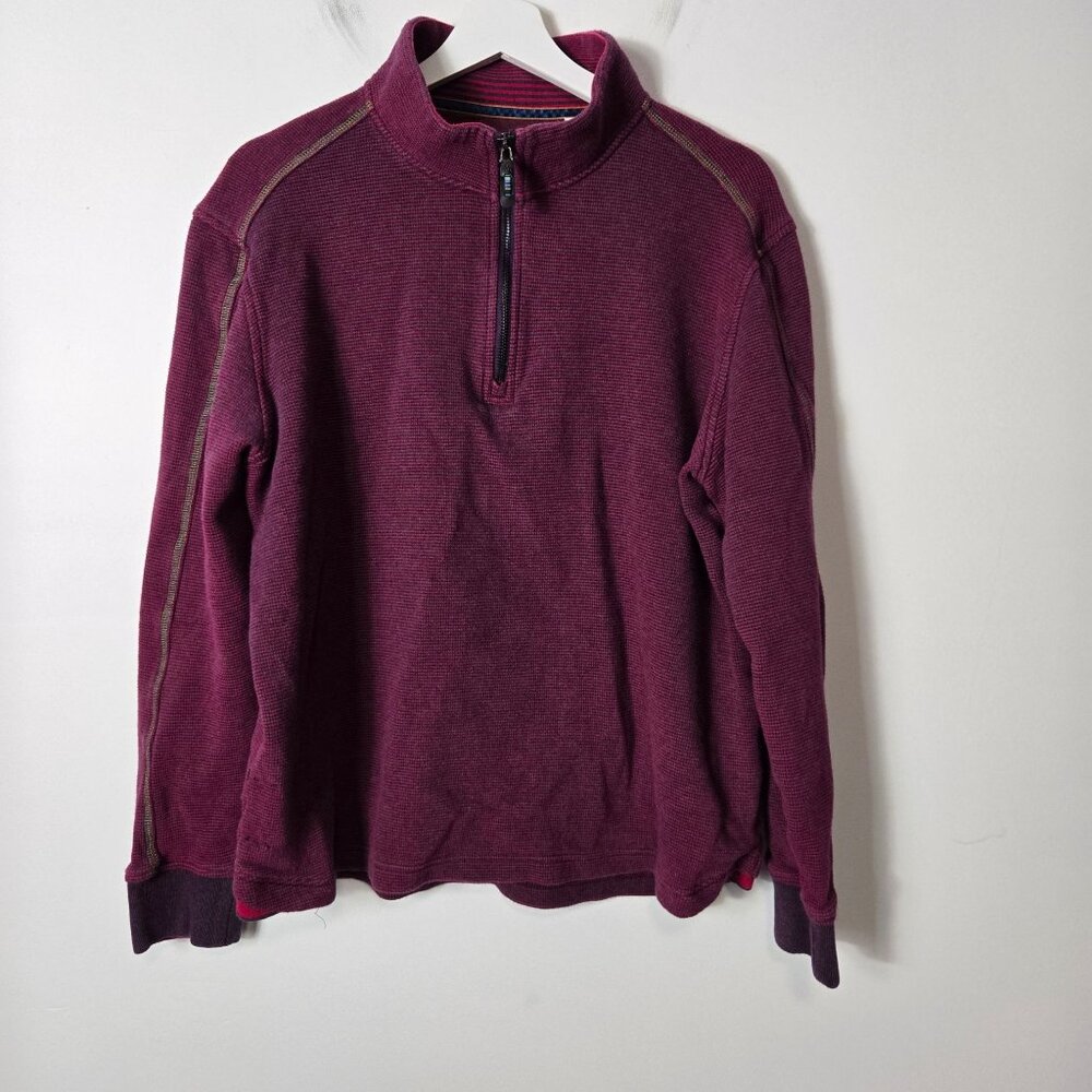 Robert Graham Men's Size XL Purple 1/4 Zip Pullover Sweater